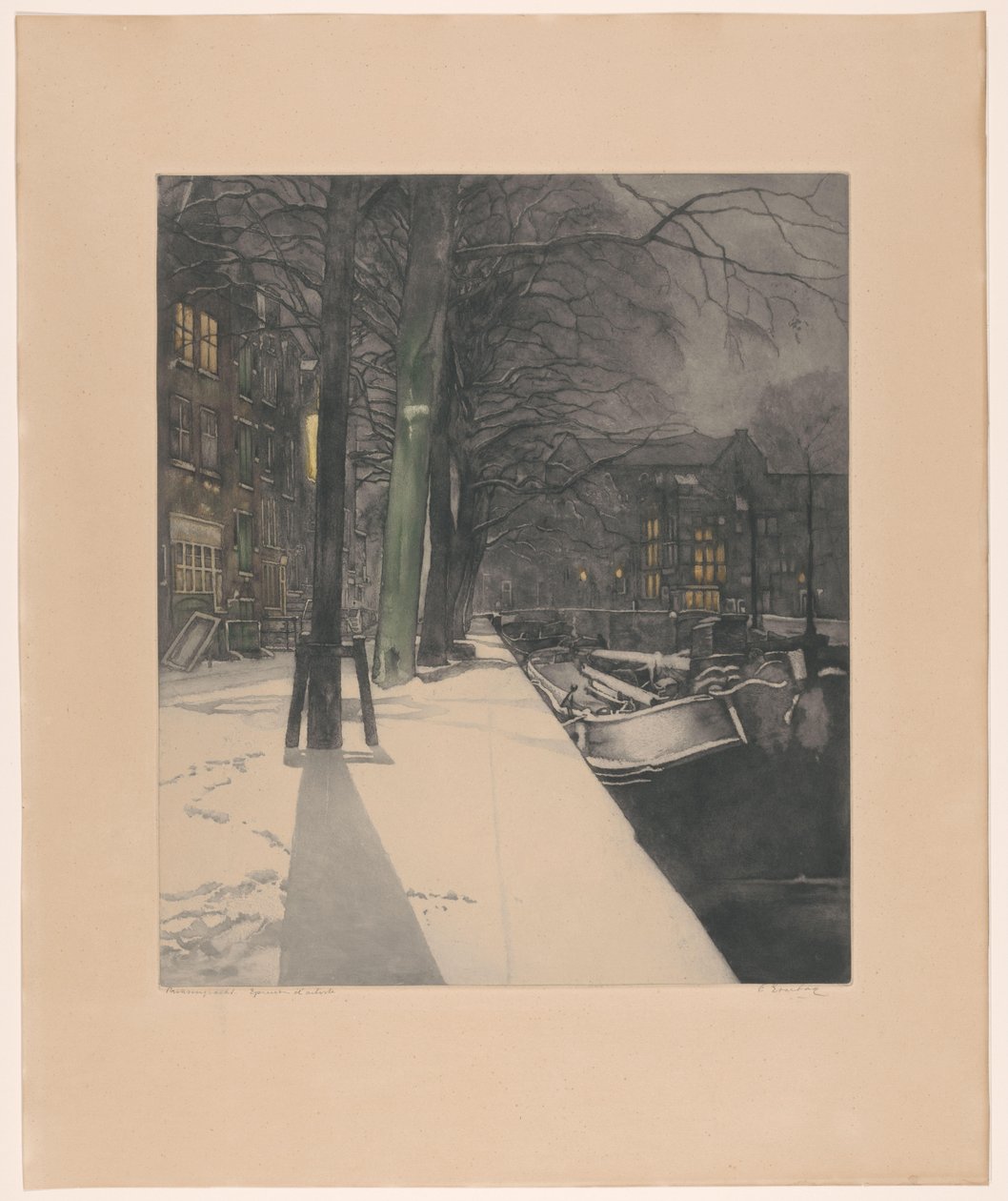 Prinsengracht (nesne üzerindeki orijinal başlık) by Frans Everbag (signed by artist)