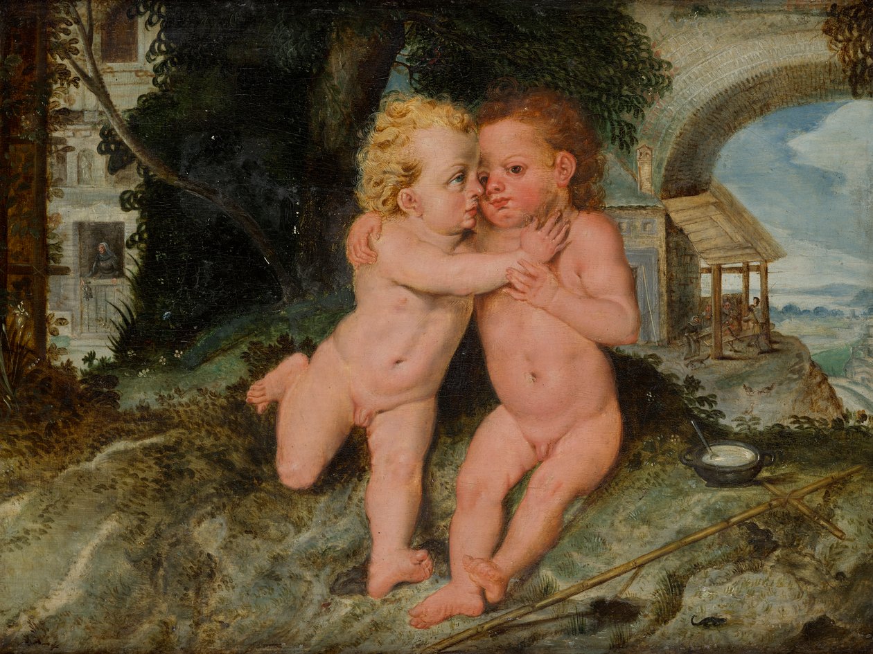 Christuskind mit Johannesknaben by Frans Floris