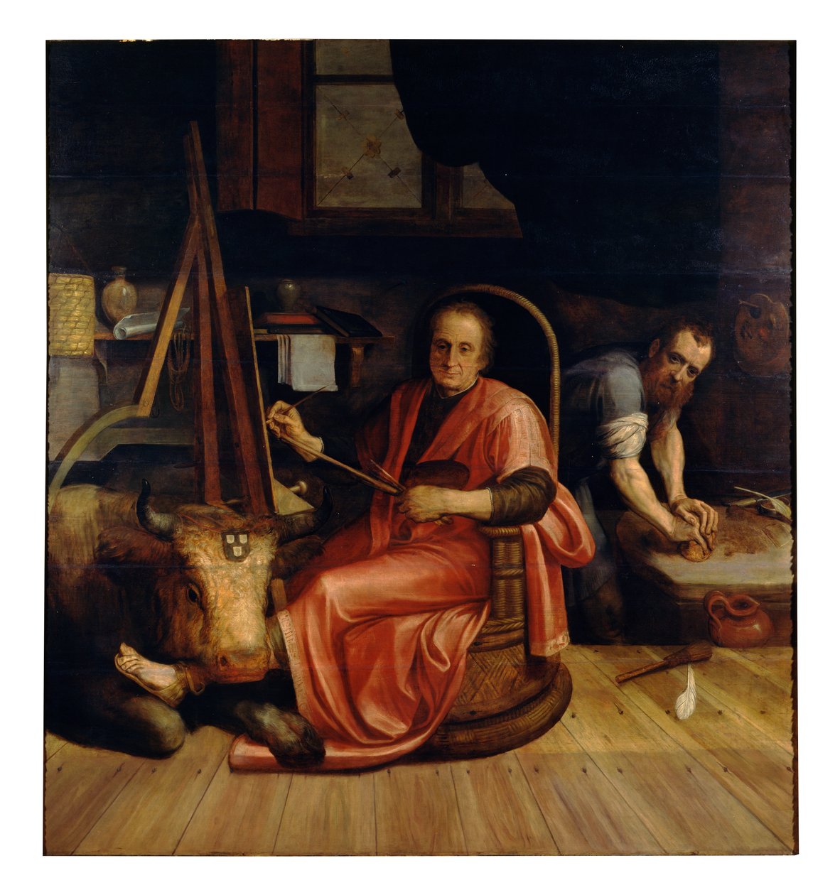 Aziz Luke Madonna'yı resmediyor (tuval üzerine yağlı boya) by Frans Floris