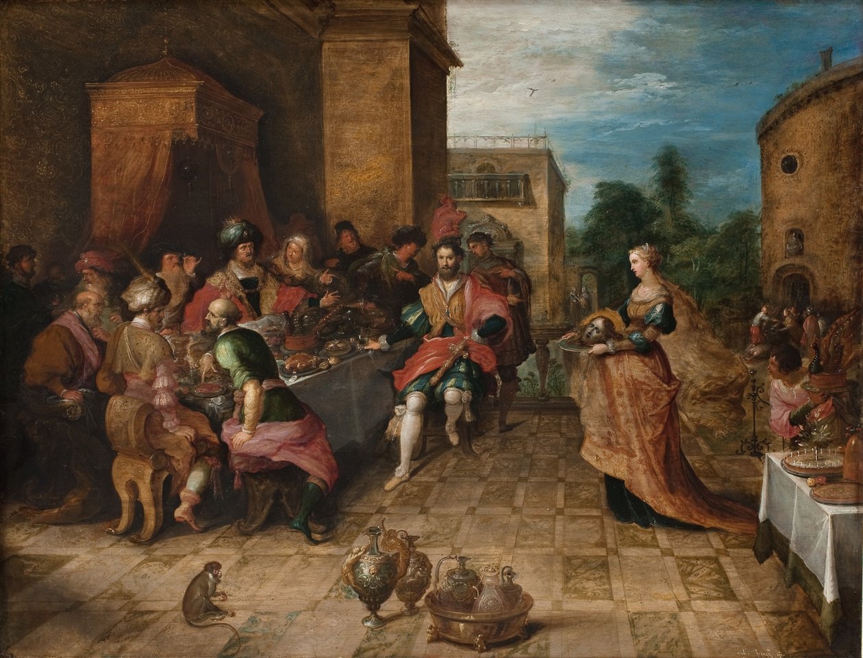 Herod'un Ziyafeti. Salome Vaftizci Yahya'nın Başını Sunar by Frans Francken d.Y.