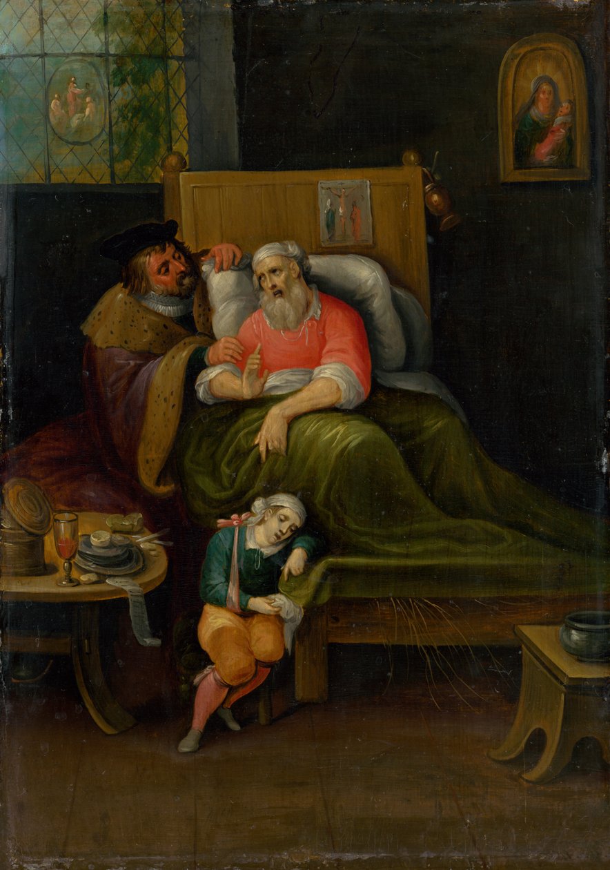 Yedi Merhamet Yasasından Hastaların Ziyareti by Frans Francken the Younger