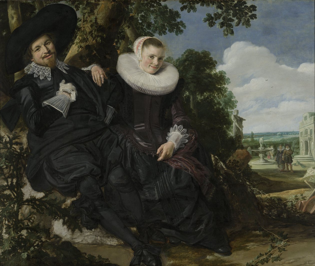 Bir Çiftin Portresi, Muhtemelen Isaac Abrahamsz Massa ve Beatrix van der Laen, c.1622 (tuval üzerine yağlı boya) by Frans Hals