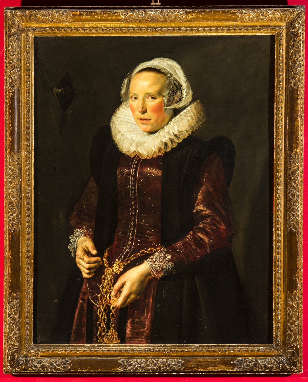 Bir kadın portresi, c.1611 (ahşap panel üzerine yağlı boya) by Frans Hals