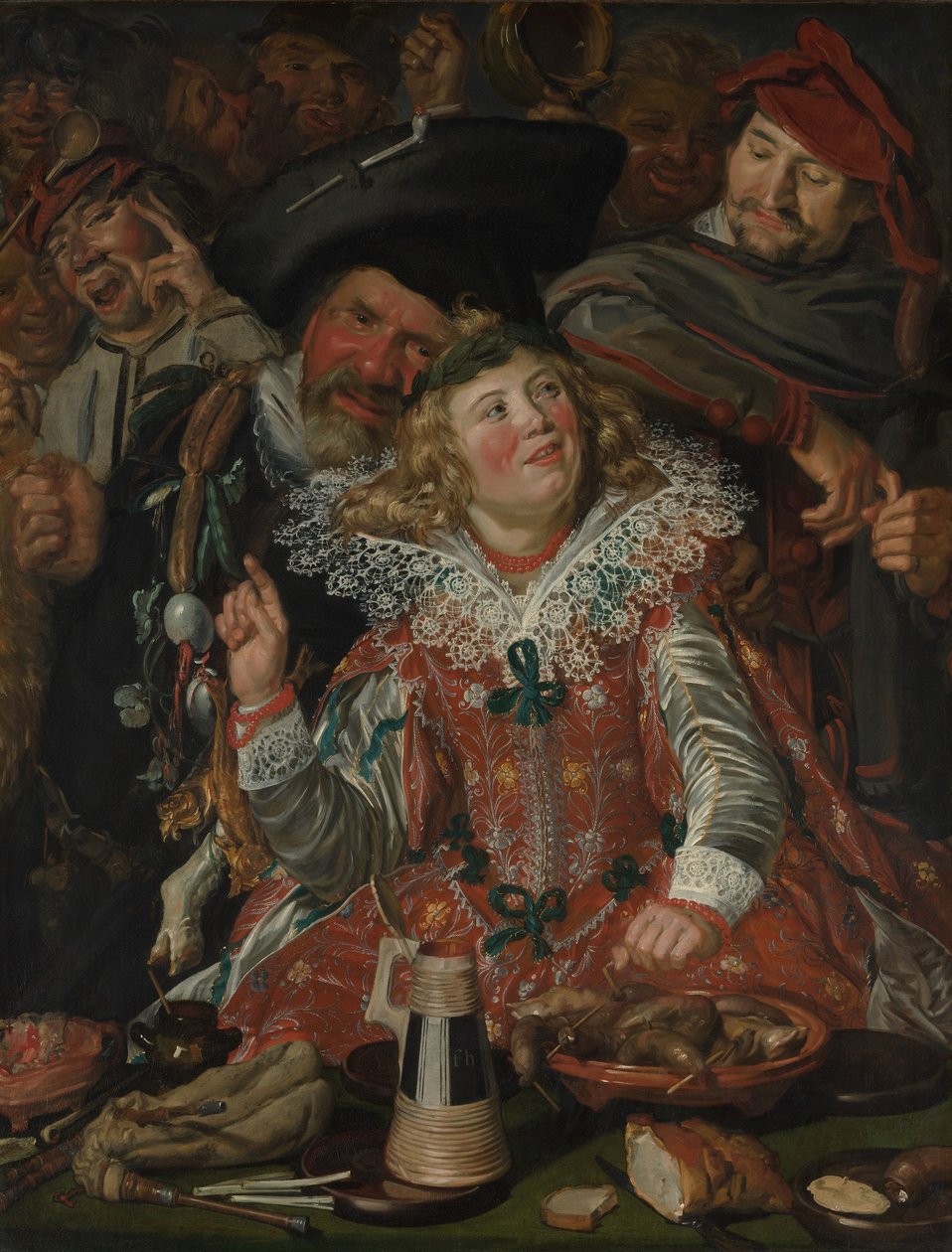 Shrovetide Revelers (The Merry Company) c.1615 (tuval üzerine yağlı boya) by Frans Hals