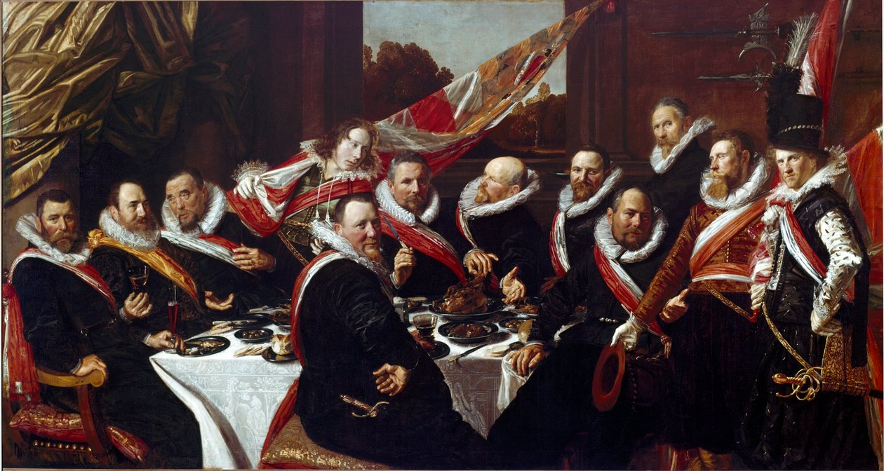 Haarlem Aziz George Okçuları Birliği Subaylarının Ziyafeti Frans Hals (yaklaşık 1580-1666) 1616 Güneş. 170 x 120 cm Haarlem, Frans Hals Müzesi, Hollanda by Frans Hals