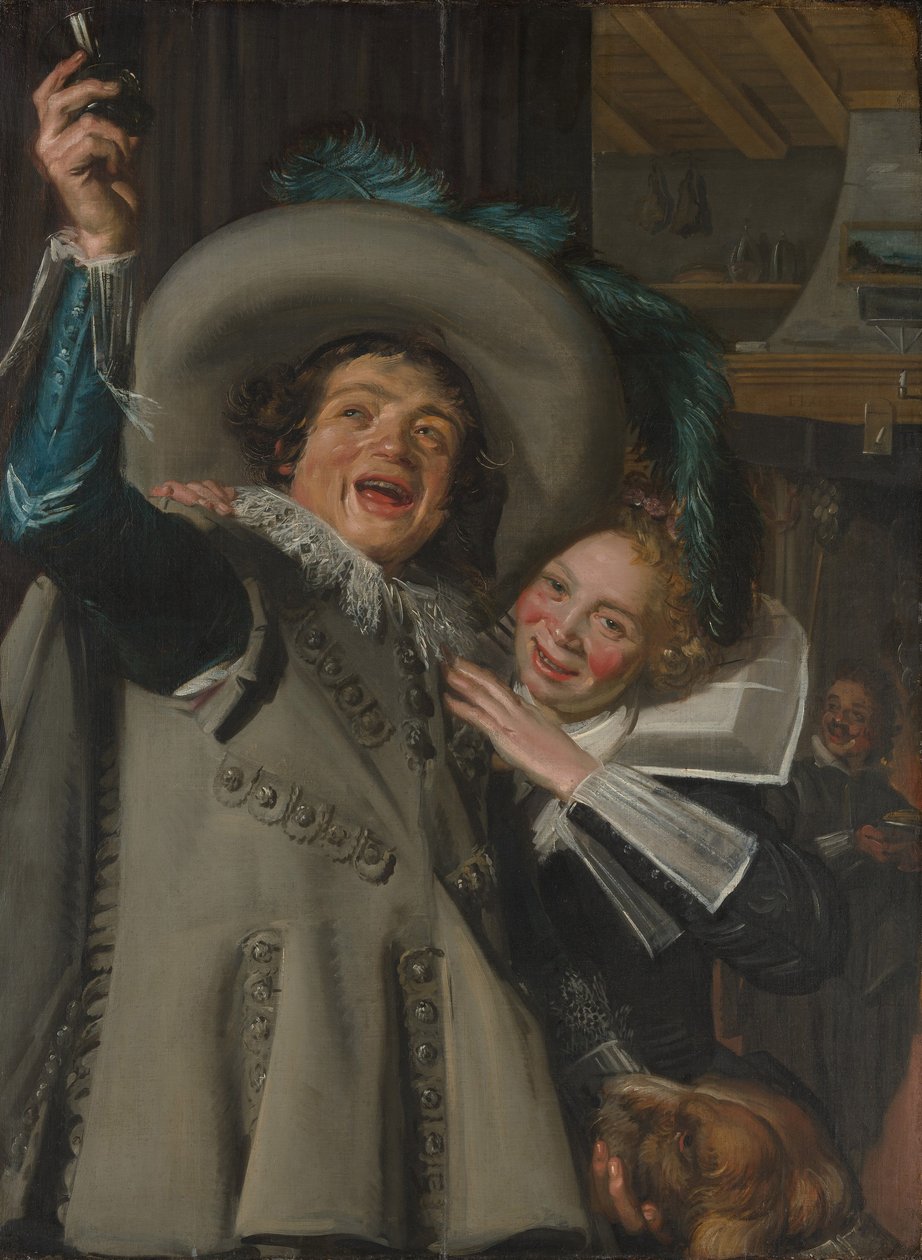 Bir handa genç adam ve kadın by Frans Hals