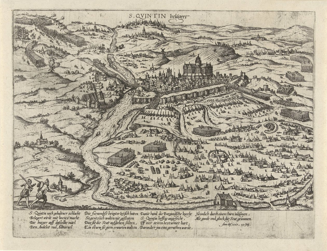 Saint-Quentin Kuşatması, 1557 S. Quintin belägert (nesne üzerindeki başlık) Seri 2: Hollanda