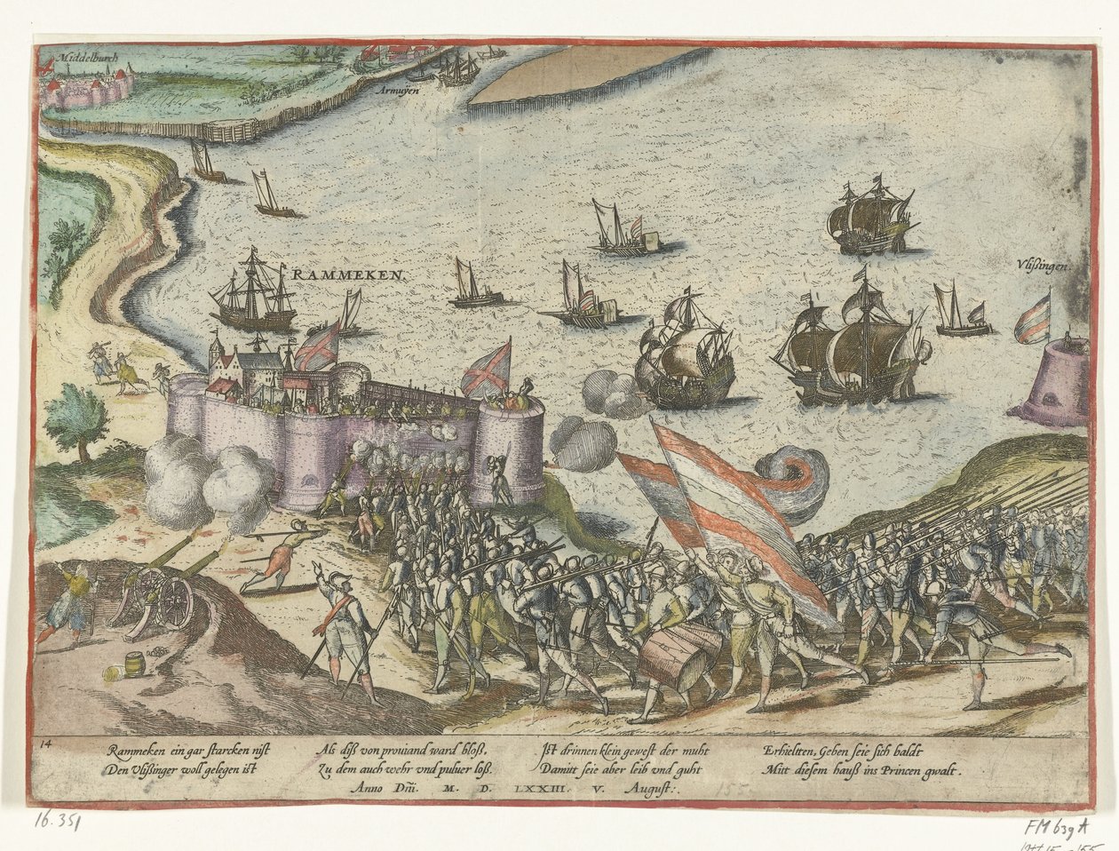 Fort Rammekens ele geçirildi, 1573 by Frans Hogenberg