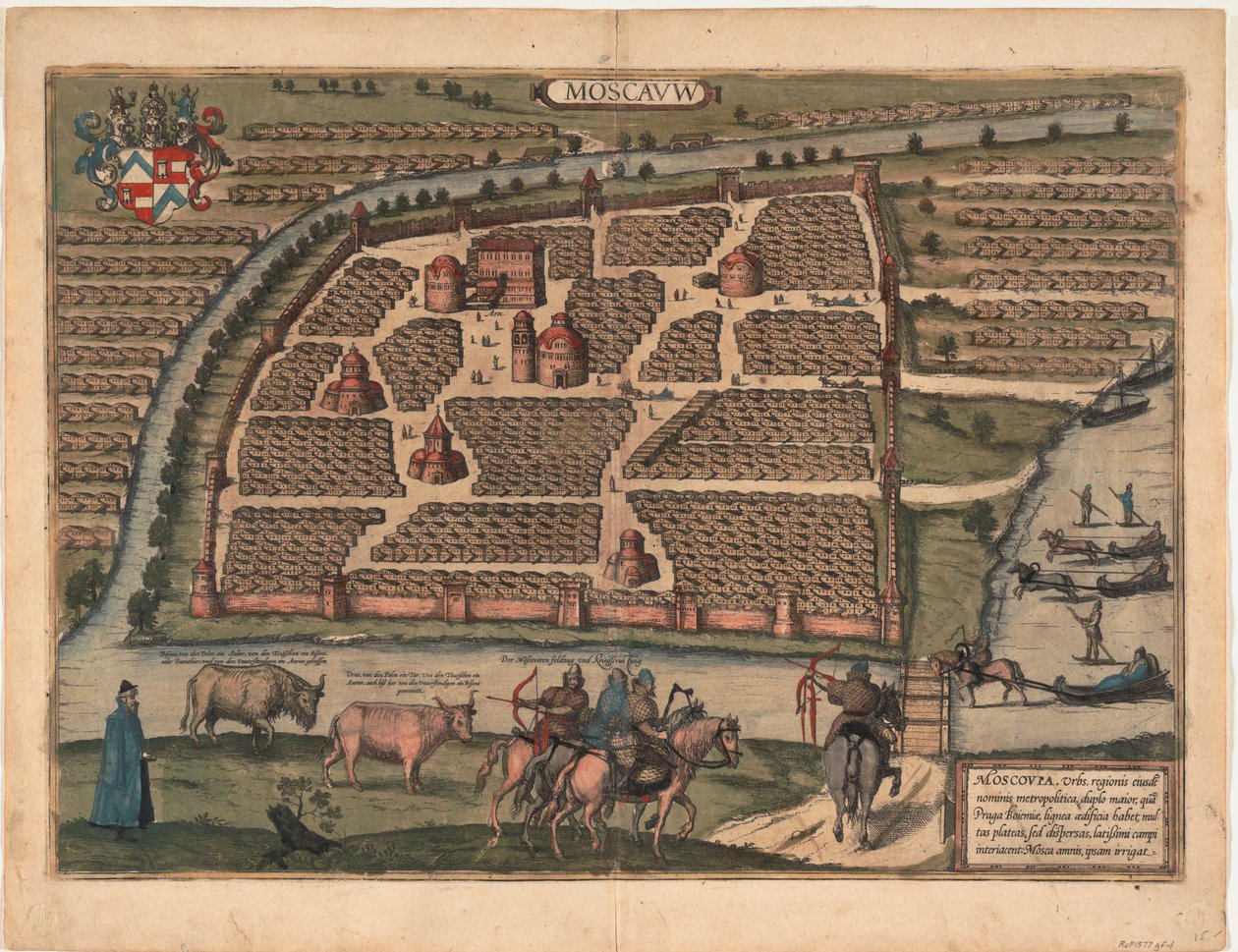 16. Yüzyıl Moskova Haritası Kimden: Civitates orbis terrarium, 1575 by Frans Hogenberg