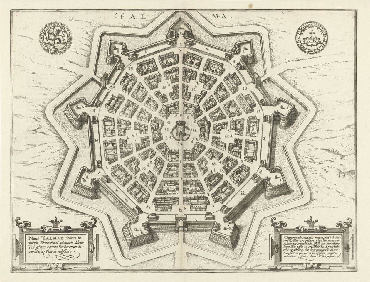 Palmanova Haritası Palma (nesne üzerindeki başlık) by Frans Hogenberg