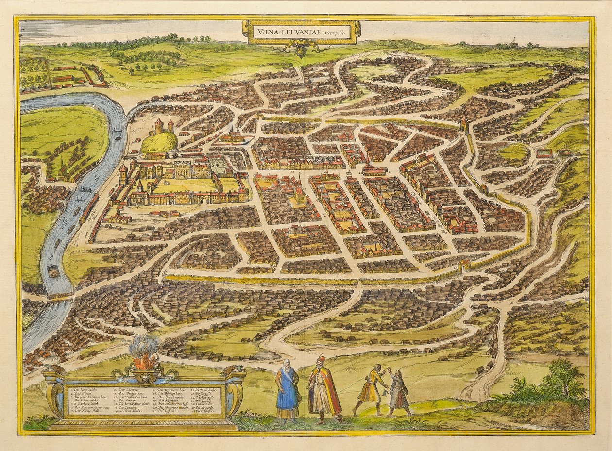 Georg Braun tarafından dünyanın ilk tiyatrosundan Vilnius, 1580