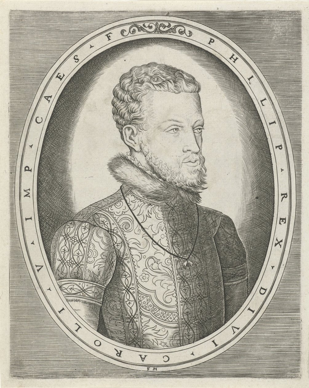 Habsburg Charles V veya İspanya Philip II portresi Kralların, kraliçelerin, prenslerin ve prenseslerin portreleri (seri başlığı) by Frans Huys