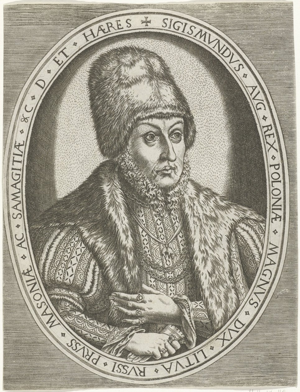 Sigismund II Ağustos Portresi Kralların, kraliçelerin, prenslerin ve prenseslerin portreleri (seri başlığı) by Frans Huys
