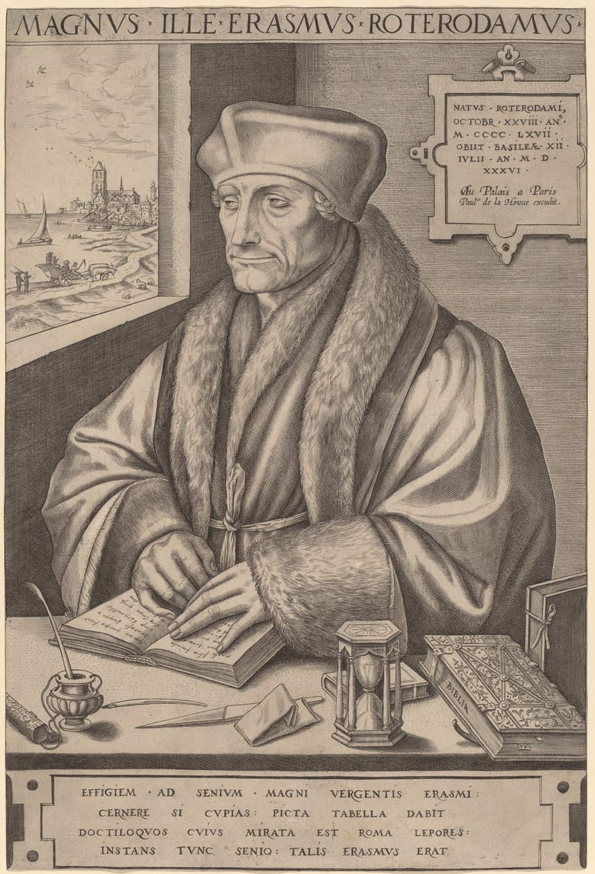 Rotterdam Erasmusu by Frans Huys after Hans Holbein the Younger