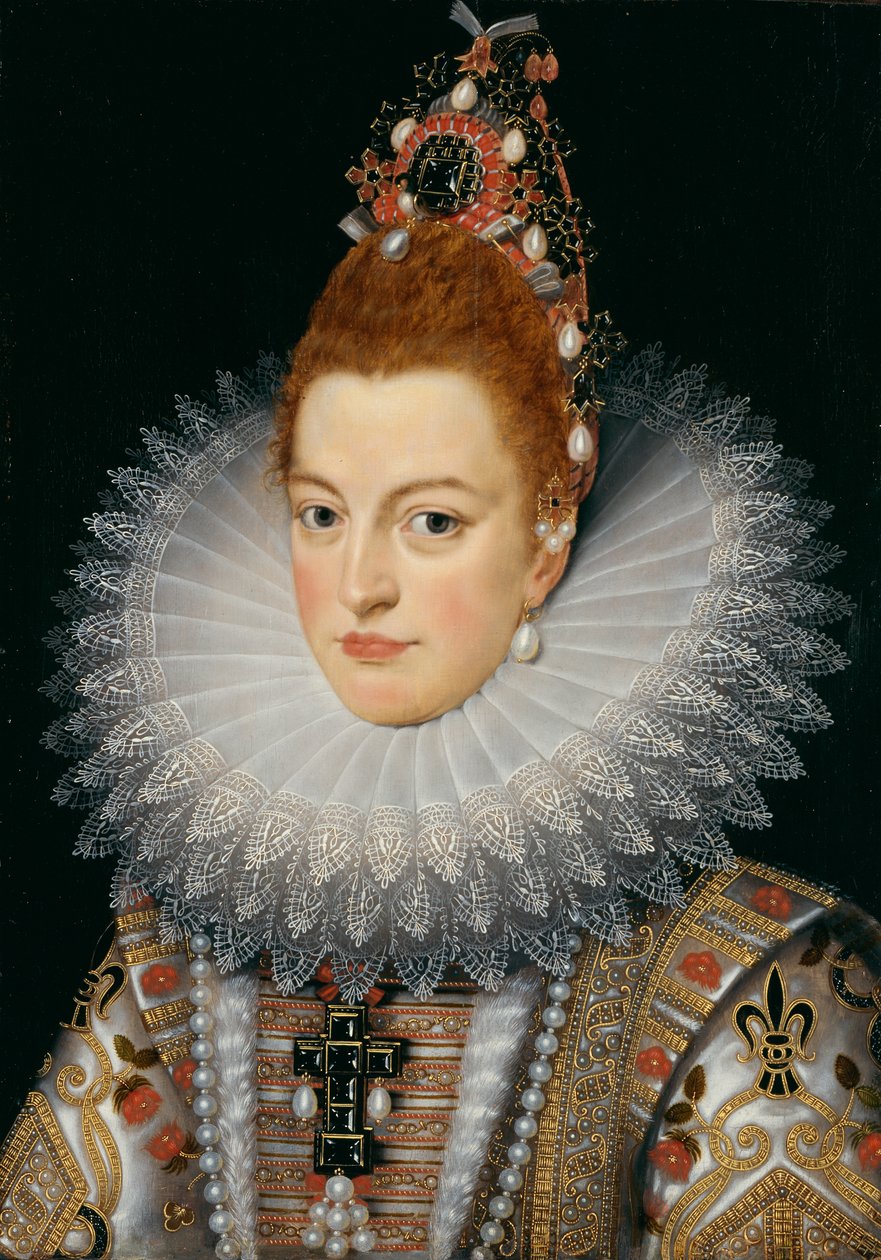 Arşidüşes Isabella, c.1601-20 (panel üzerine yağ) by Frans II (after) Pourbus