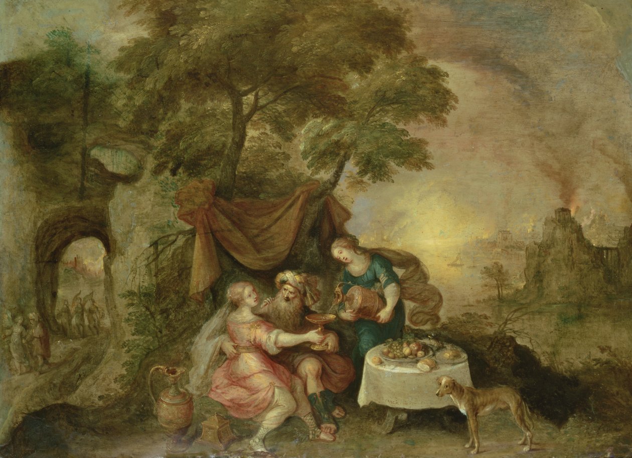 Lût ve Kızları by Frans II Francken