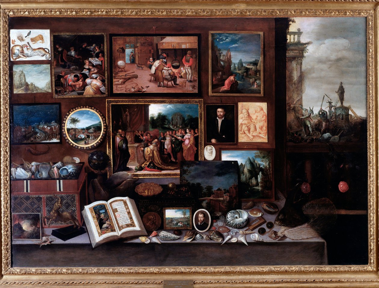 Bir merak dolabının veya harikalar odasının görünümü (Resim by Frans II Francken