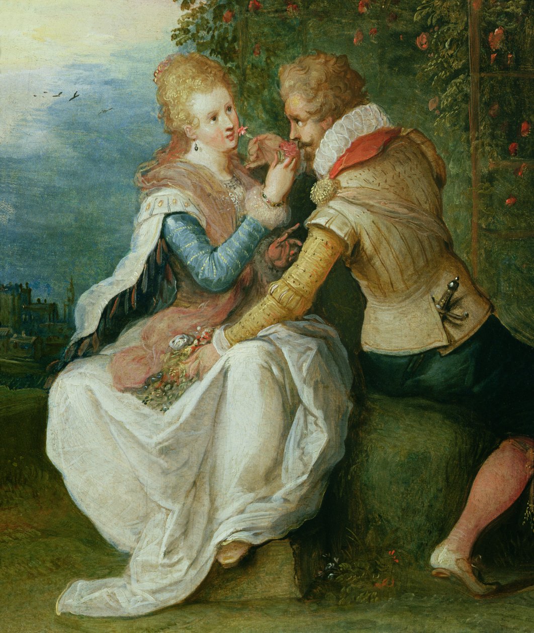 Bir Bahçede İki Aşık by Frans II Francken the Younger
