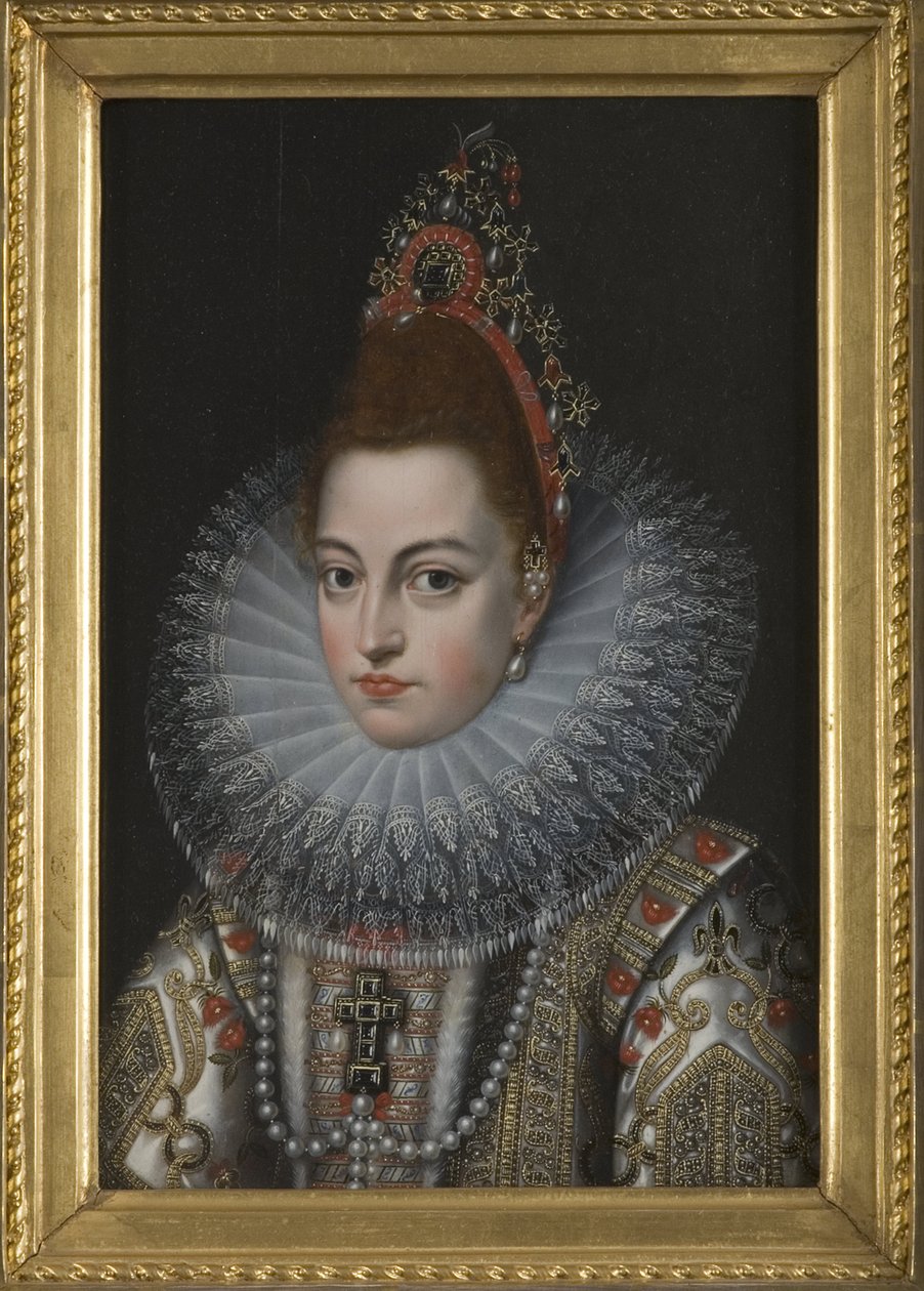 Avusturya Isabella Claire Eugenie (Avusturya Isabella veya İspanya Isabella), Burgonya Düşesi, Avusturya arşidüşes ve İspanya İnfanta - Portresi İspanya Isabella Clara Eugenia İnfanta (1566-1633), Pourbus, Frans, Genç (1569) -162 by Frans II Pourbus