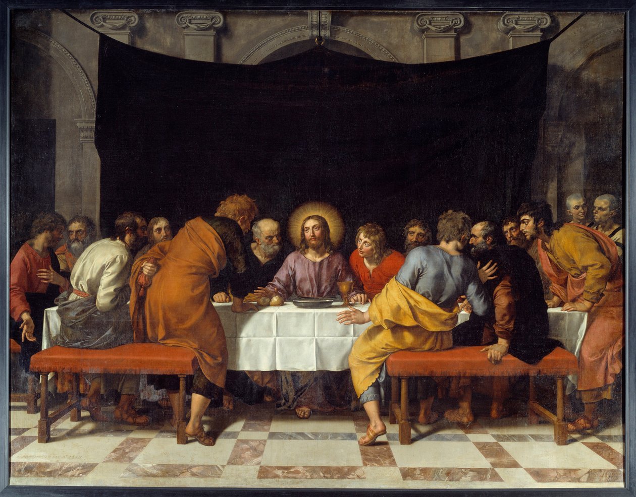 Cene Christ havarileri çevreler. Frans Pourbus Le Jeune (Francois (Franz) Porbus tarafından yapılan tablo by Frans II Pourbus