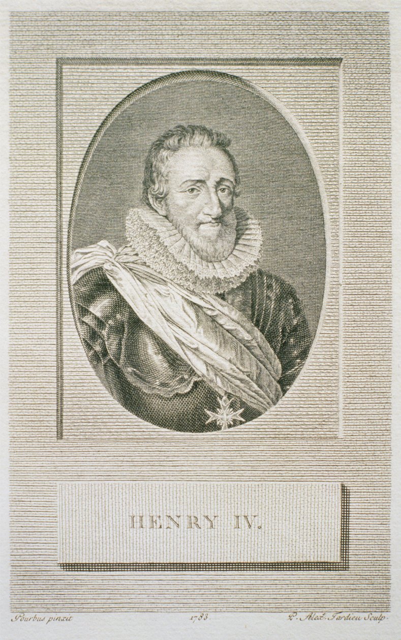 Henri IV (1553-1610), Pierre Alexandre Tardieu (1756-1844), 1783 tarafından oyulmuş by Frans II after Pourbus