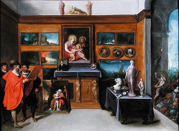 Tablo koleksiyonuna sahip bir İç Mekan (panelde yağlı boya) by Frans II the Younger Francken