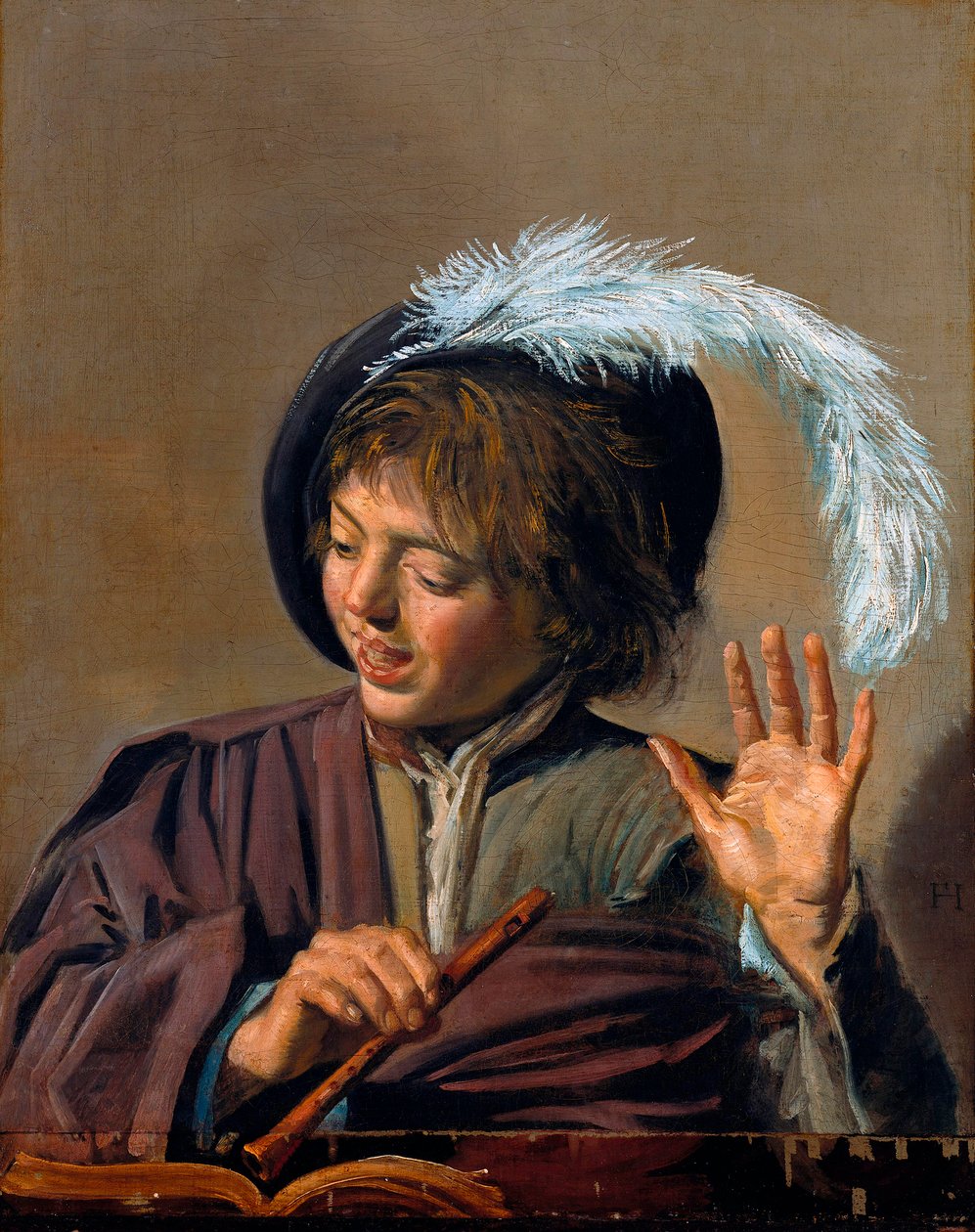 Flütlü Şarkı Söyleyen Çocuk, c.1623 by Frans I Hals
