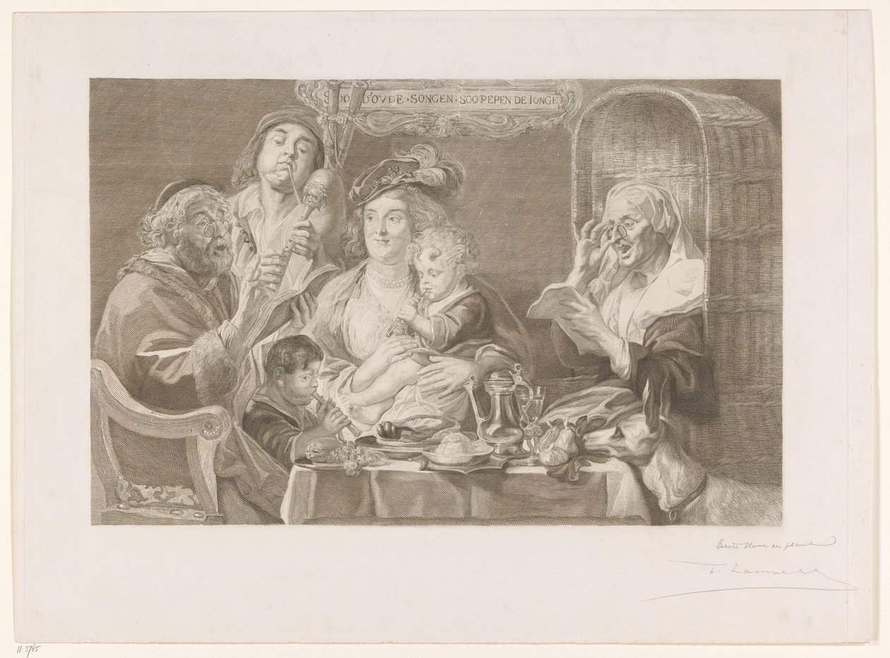 Masada müzik yapım şirketi Soo d'Oude şarkıları ve soo pepen de Jongen (nesnedeki başlık) by Frans Lauwers (signed by artist)