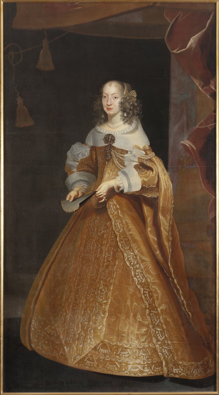 Eleonore de Nevers Mantua (veya de Gonzague Mantoue veya de Mayenne), Kutsal İmparatorluğun İmparatoriçesi - Mantua, Nevers ve Rethel Prensesi Eleonora Gonzaga'nın Portresi (1630-1686), Kutsal Roma İmparatoriçesi, Luycx, Frans (1604-1668) . Tuval üzeri by Frans Luyckx or Leux