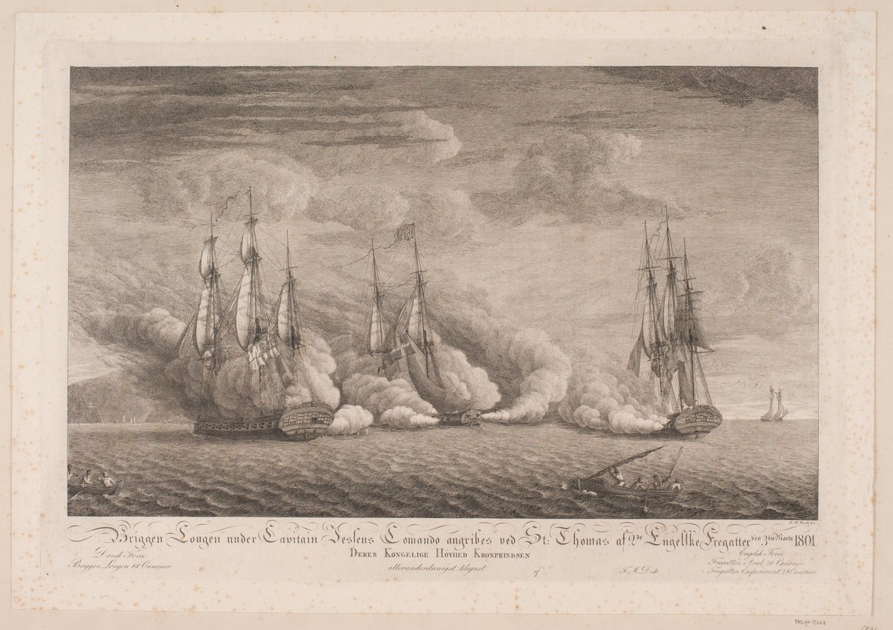 Briggen Lougen, St. Thomas, 3 Mart 1801 by Frans Martin Dodt