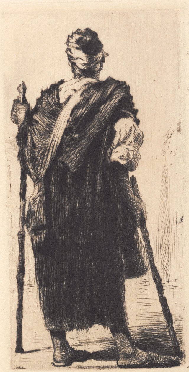 Arap dilenci arkadan görüldü by Frans Schwartz