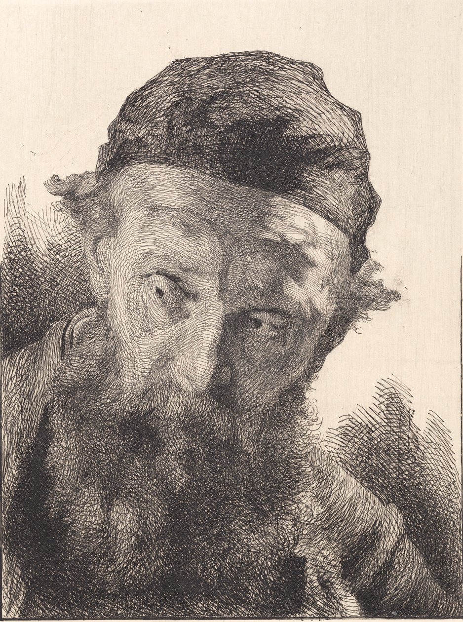 Siyah takke ile yaşlı sakallı adam by Frans Schwartz