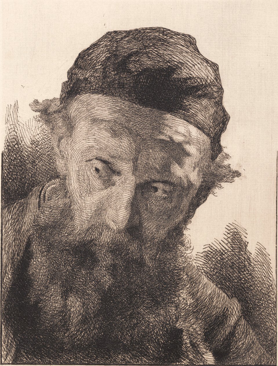 Siyah takke ile yaşlı sakallı adam by Frans Schwartz