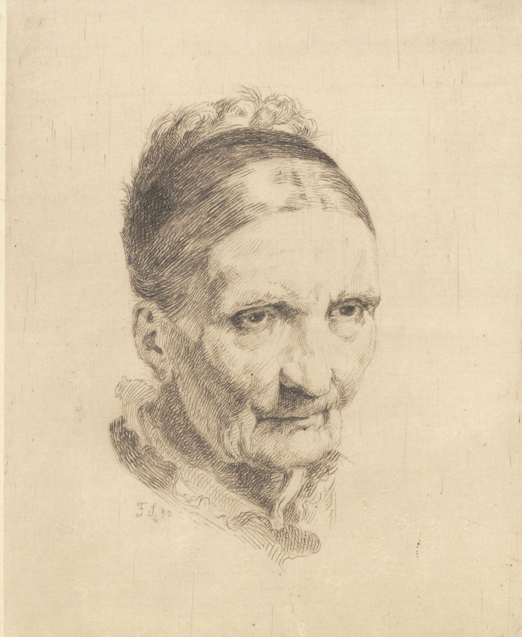 Yaşlı bir eşin başı, Madam Rasmussen by Frans Schwartz