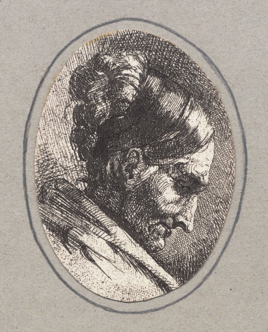 Eski bir eşin başı, sağdaki profil by Frans Schwartz