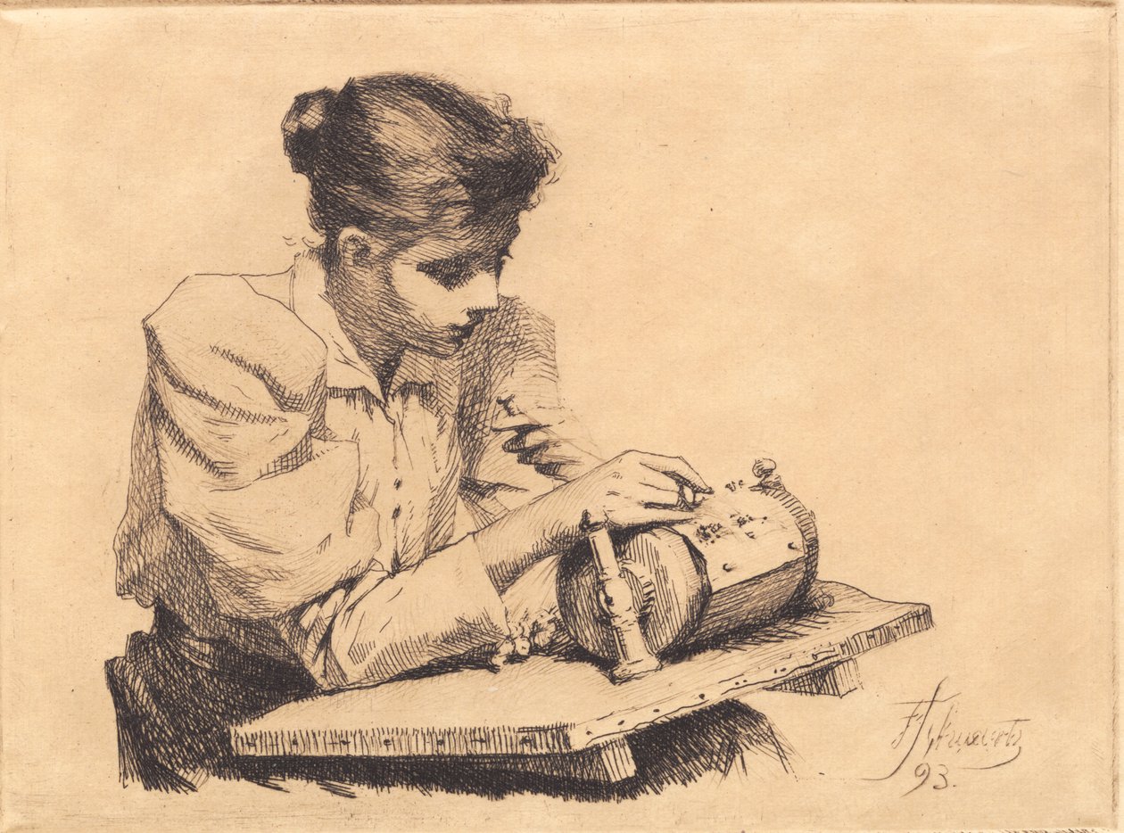 Kniplersken by Frans Schwartz
