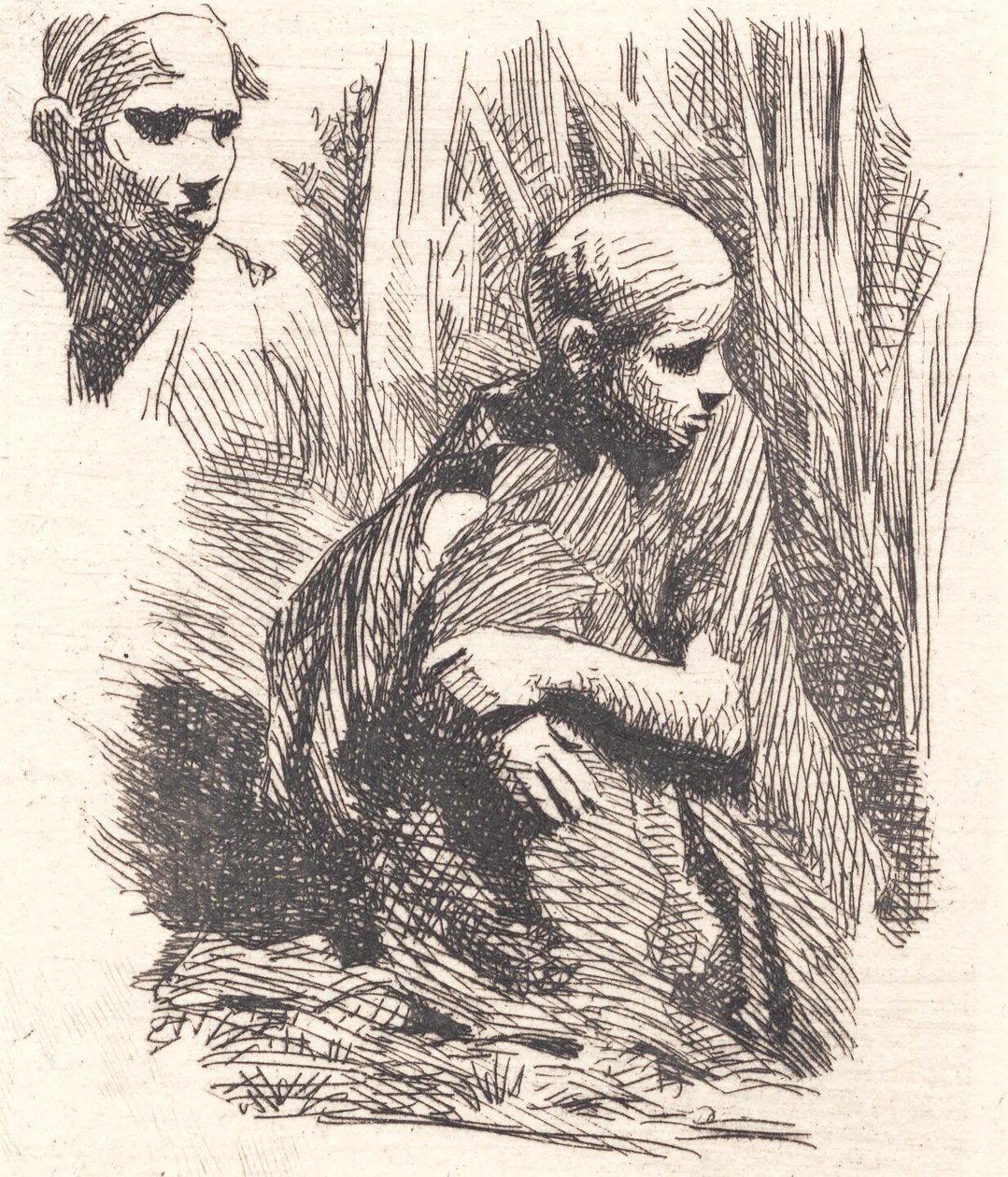 Oturmuş Doğulular. Köşede bir kafa by Frans Schwartz