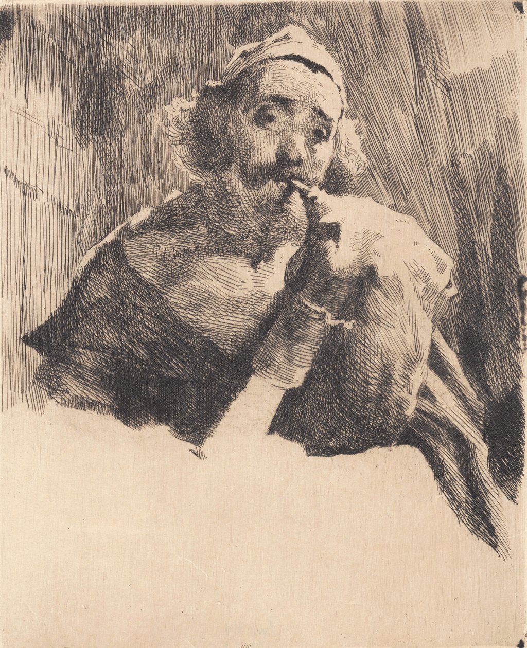 Gayda oynayan yaşlı çoban by Frans Schwartz