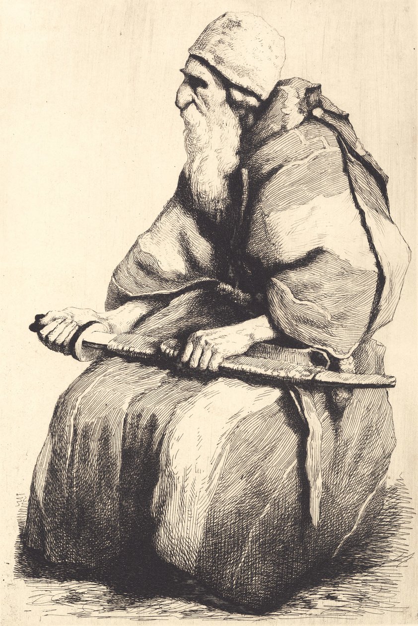 Çalışma figürü: Doğu kostümlü yaşlı sakallı adam by Frans Schwartz