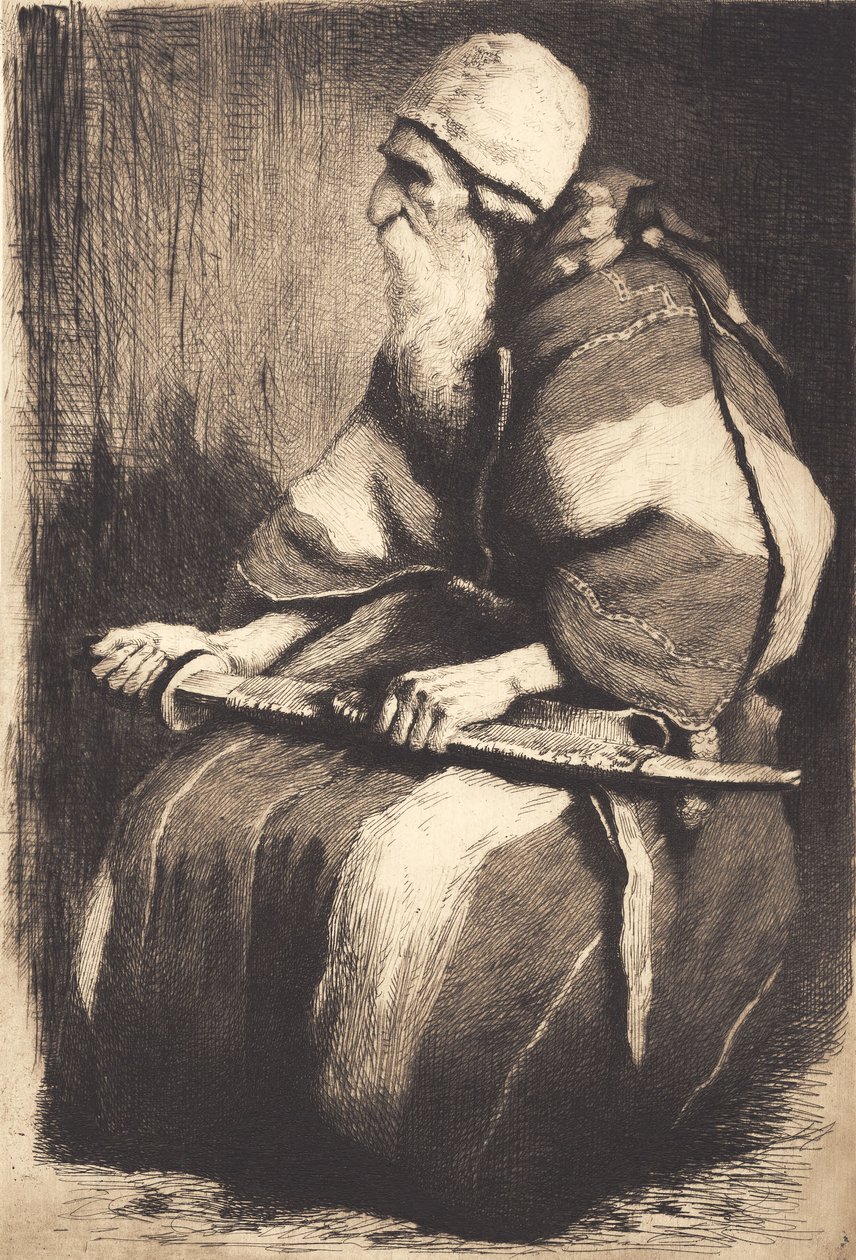 Çalışma figürü: Doğu kostümlü yaşlı sakallı adam by Frans Schwartz