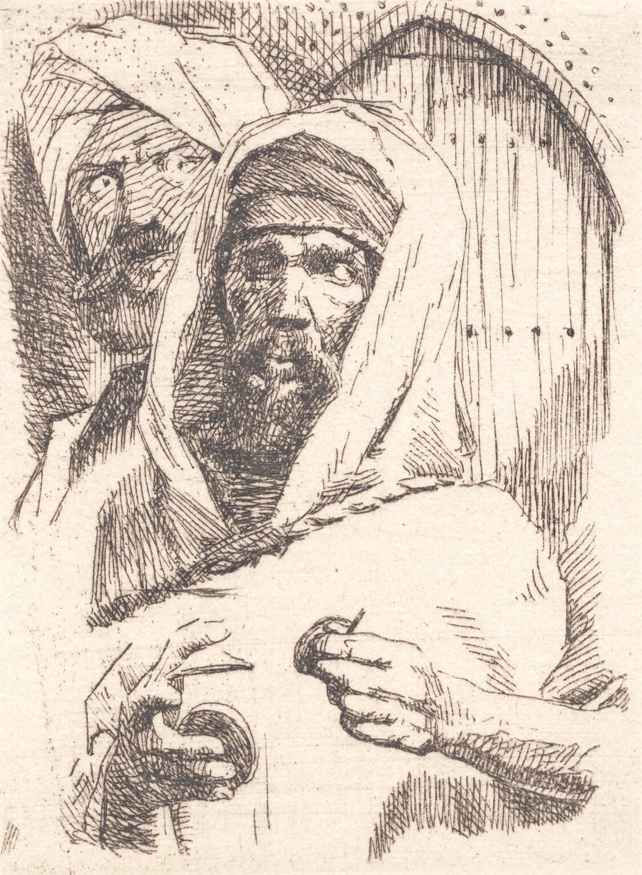 Bir kapının önünde iki Doğulu by Frans Schwartz