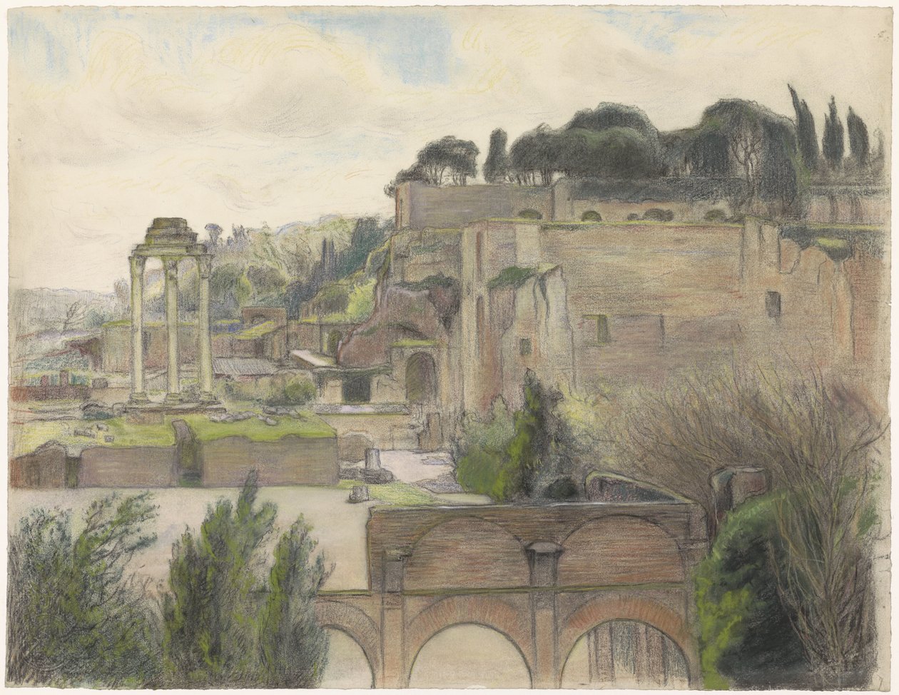 Via Capitolina'dan görülen Roma Forumu ve Palatine Tepesi'nin görünümü by Frans Alexander Evert Lodewijk Smissaert