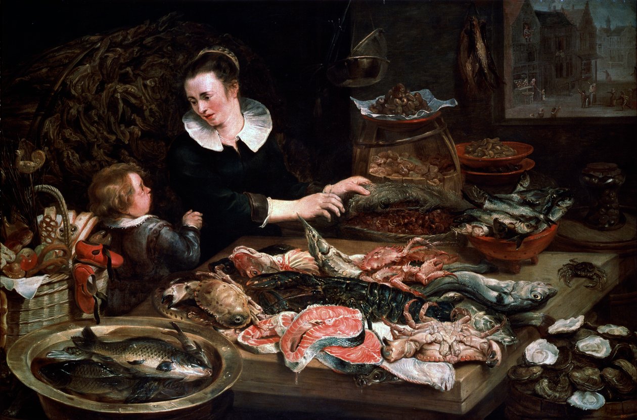 Bir Balıkçı Dükkanı, c1616-1618. by Frans Snyders or Snijders