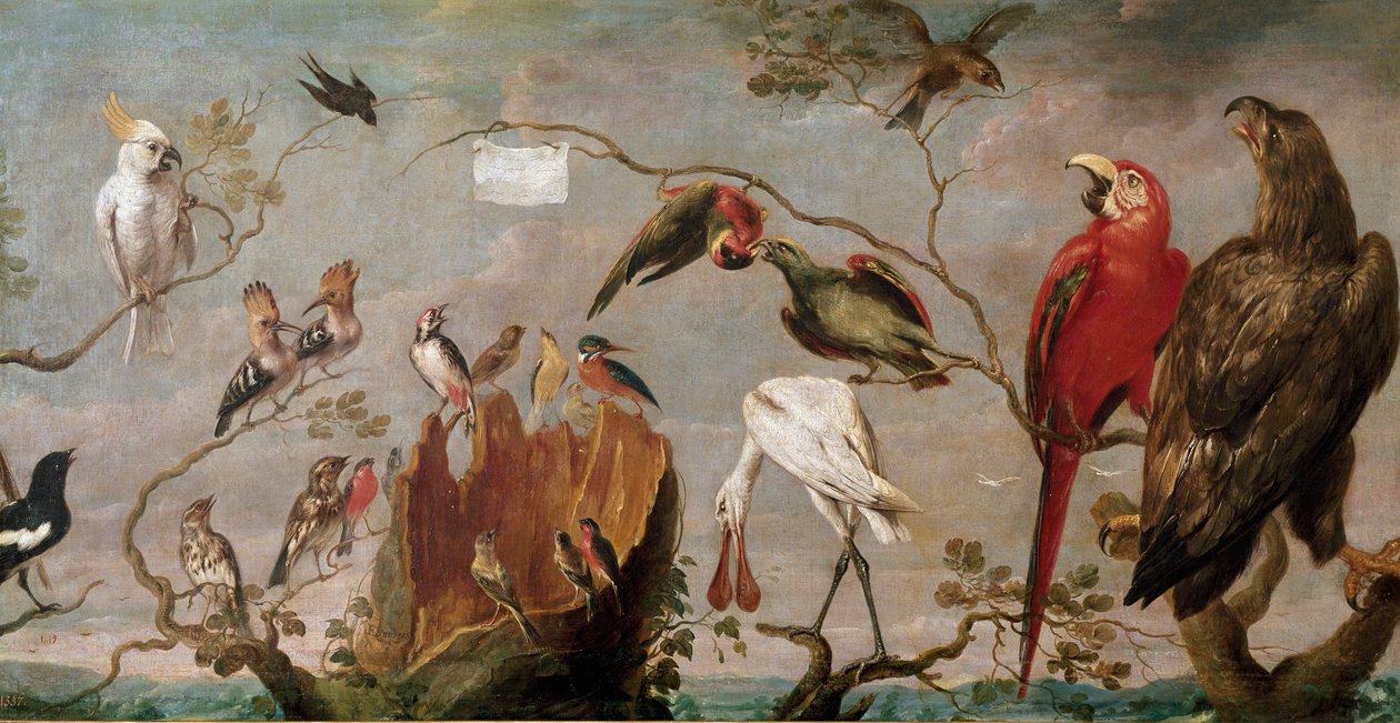 Kuşlar Konseri Resmi Frans Snyders (Snijders) (1579-1657) 17. yüzyıl Madrid, Prado Müzesi by Frans Snyders