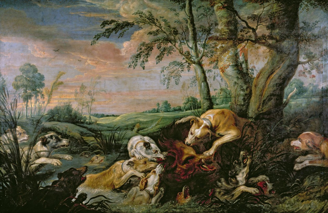 domuz avı by Frans Snyders or Snijders