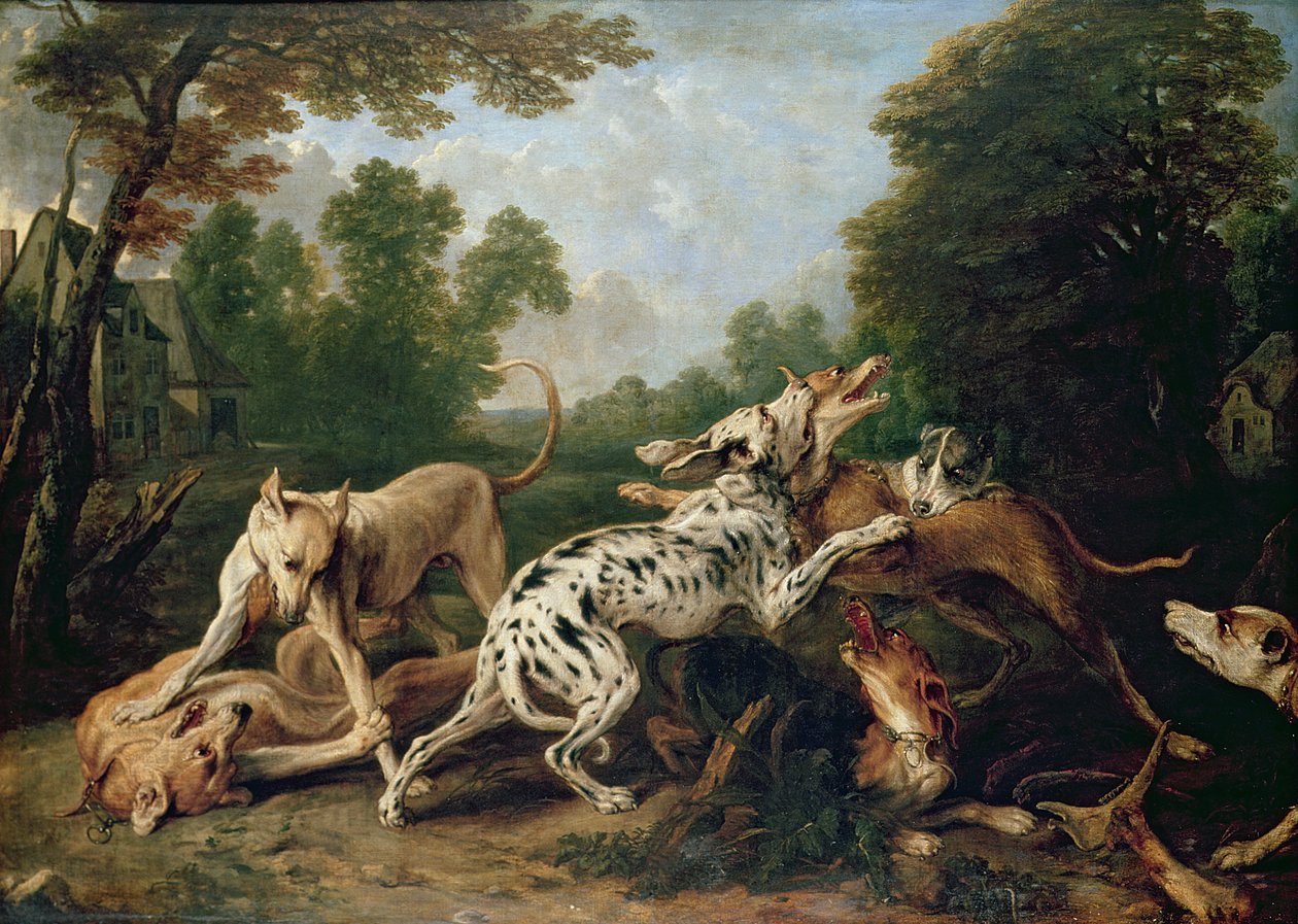 Ormanlık Bir Açıklıkta Kavga Eden Köpekler by Frans Snyders or Snijders