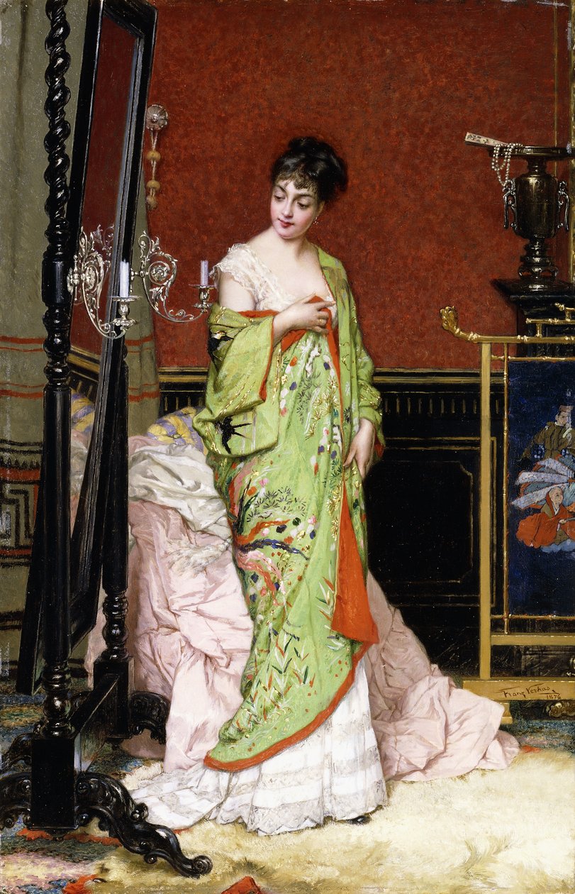 Yeşil Kimono, 1876 by Frans Verhas