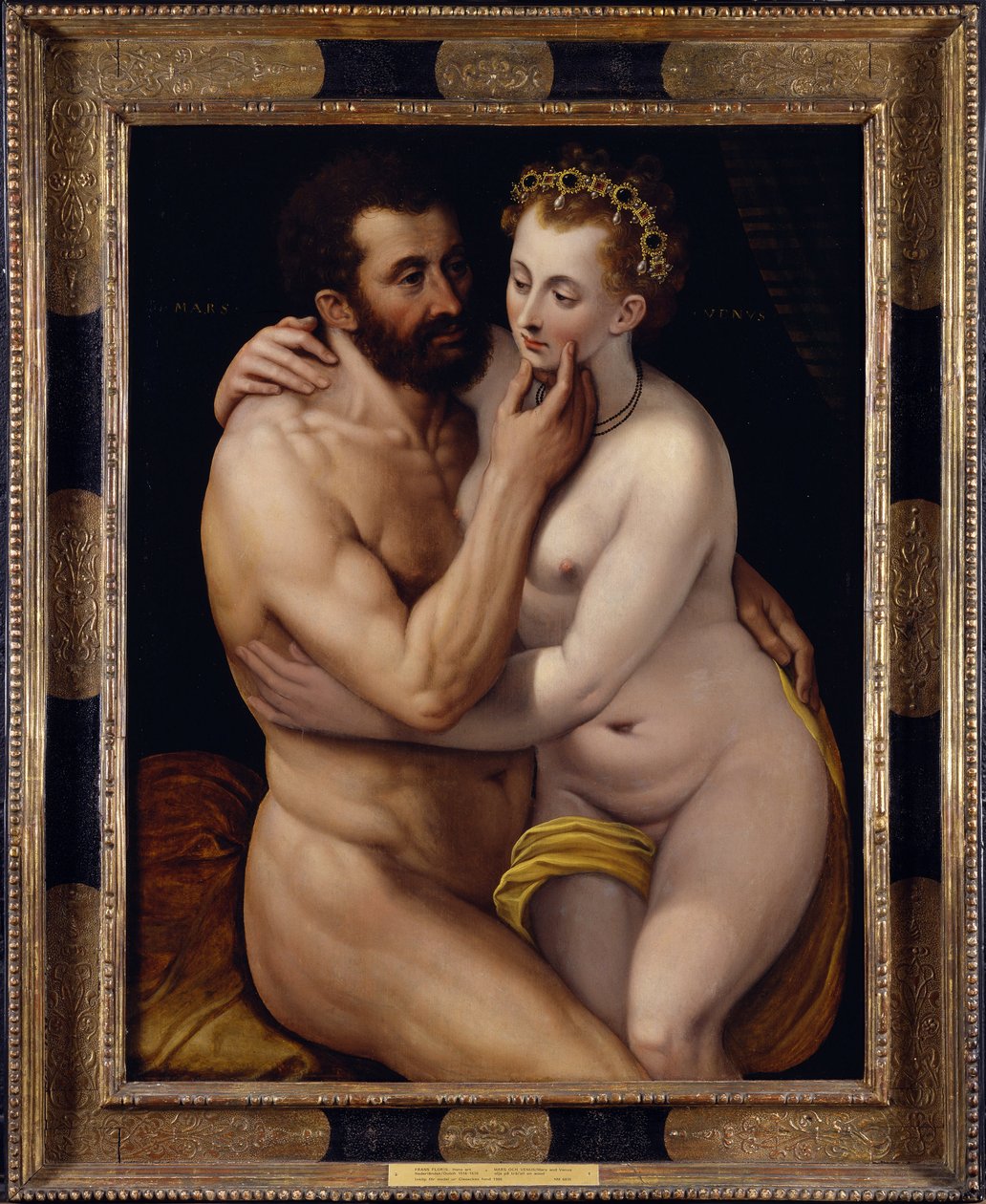 Mars ve Venüs. Frans Floris Kasık (Frans I of Vrient veya Vriendt) tarafından yapılan resim by Frans de Vriendt