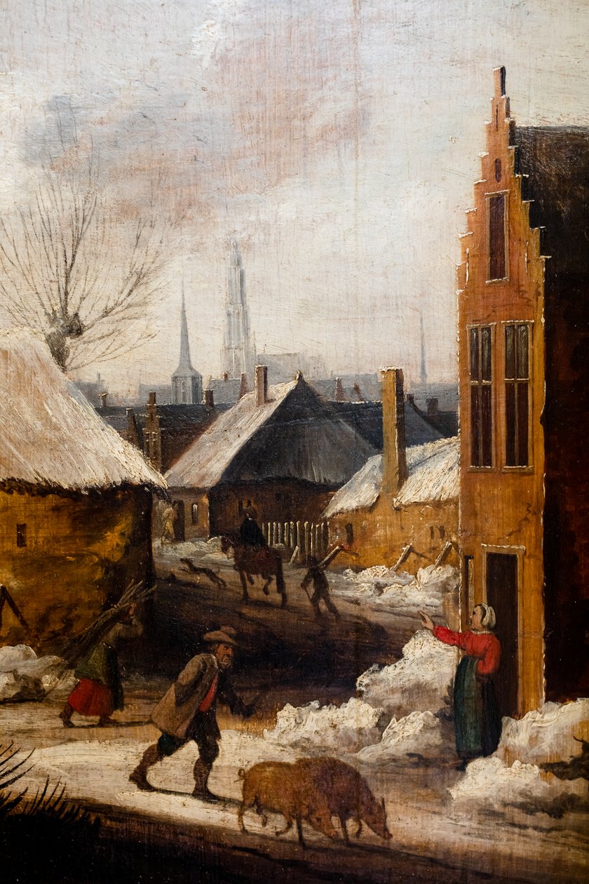 Kar altında bir köy, detay by Frans de Momper