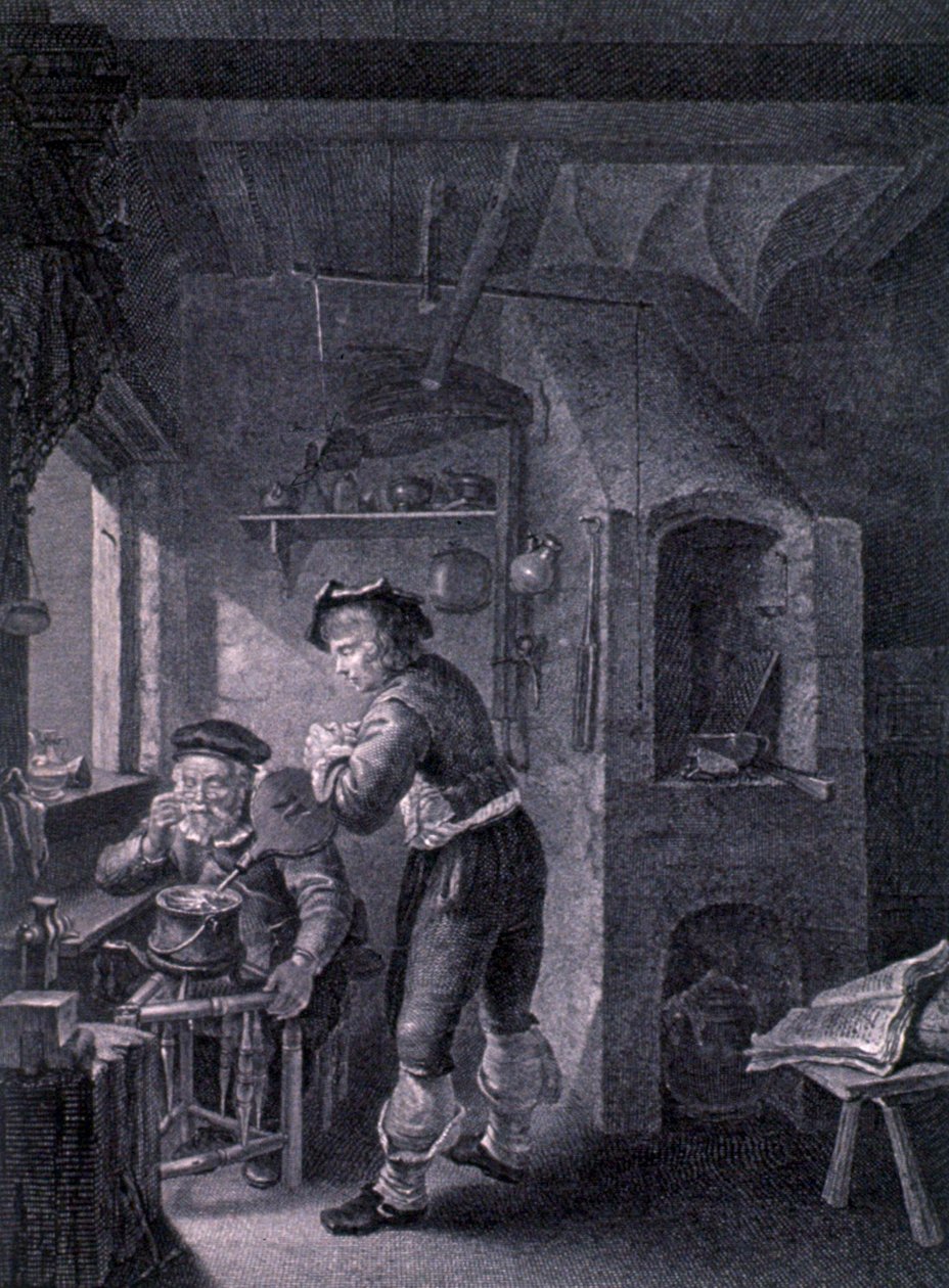 17. Yüzyıl Laboratuvarı by Frans van (after) Mieris